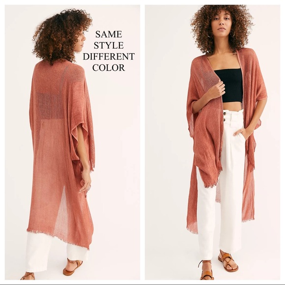 FREE PEOPLE BOHO KIMONO CARDI CAPE CARDIGAN A2C - Picture 3 of 15